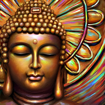 Statue de Bouddha Multicolore Broderie Diamant