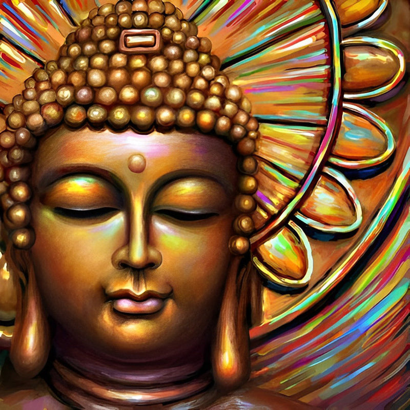 Statue de Bouddha Multicolore Broderie Diamant