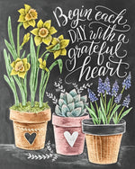 Tableau Noir et Fleurs Broderie Diamant