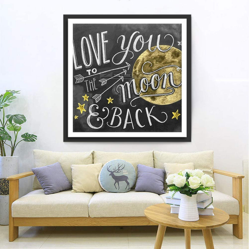 Tableau Noir Lune Broderie Diamant