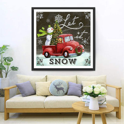 Tableau Noir Noël Fête Broderie Diamant
