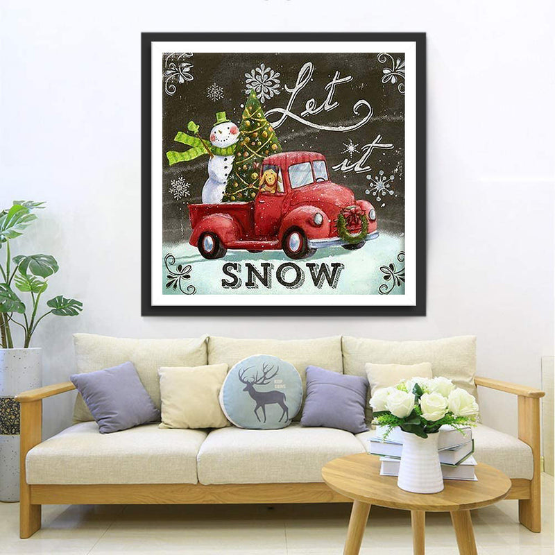 Tableau Noir Noël Fête Broderie Diamant