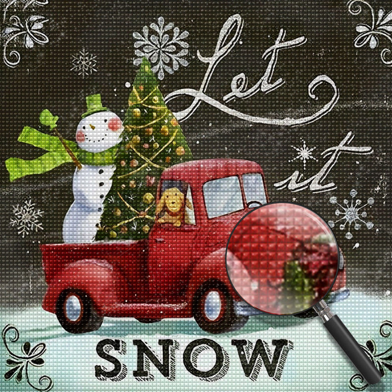 Tableau Noir Noël Fête Broderie Diamant