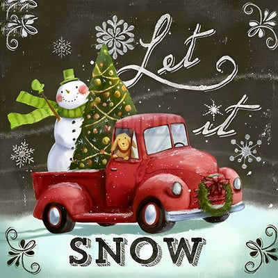 Tableau Noir Noël Fête Broderie Diamant