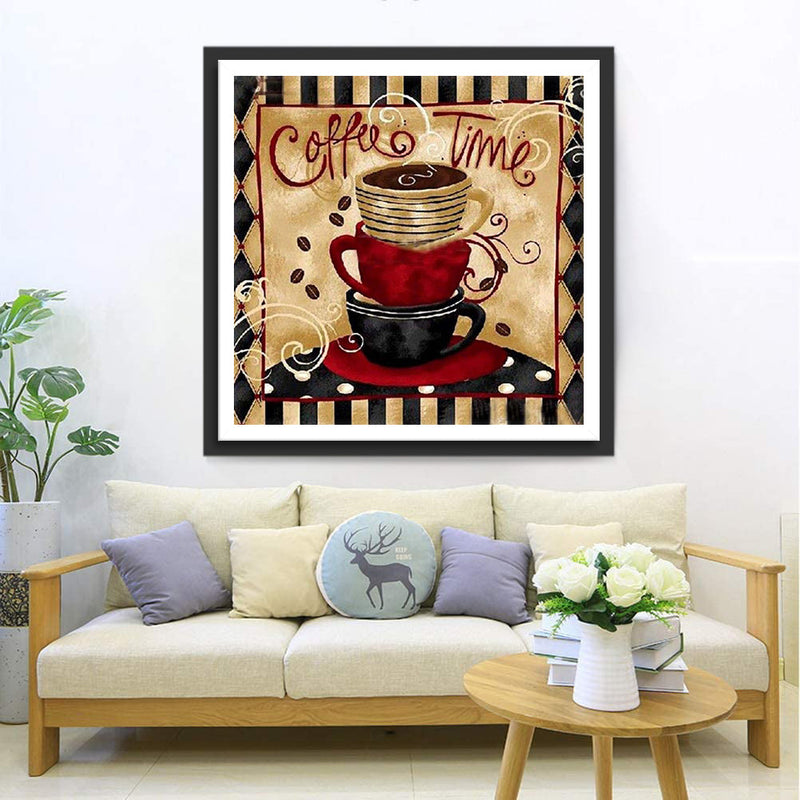 Tasse et Café Broderie Diamant