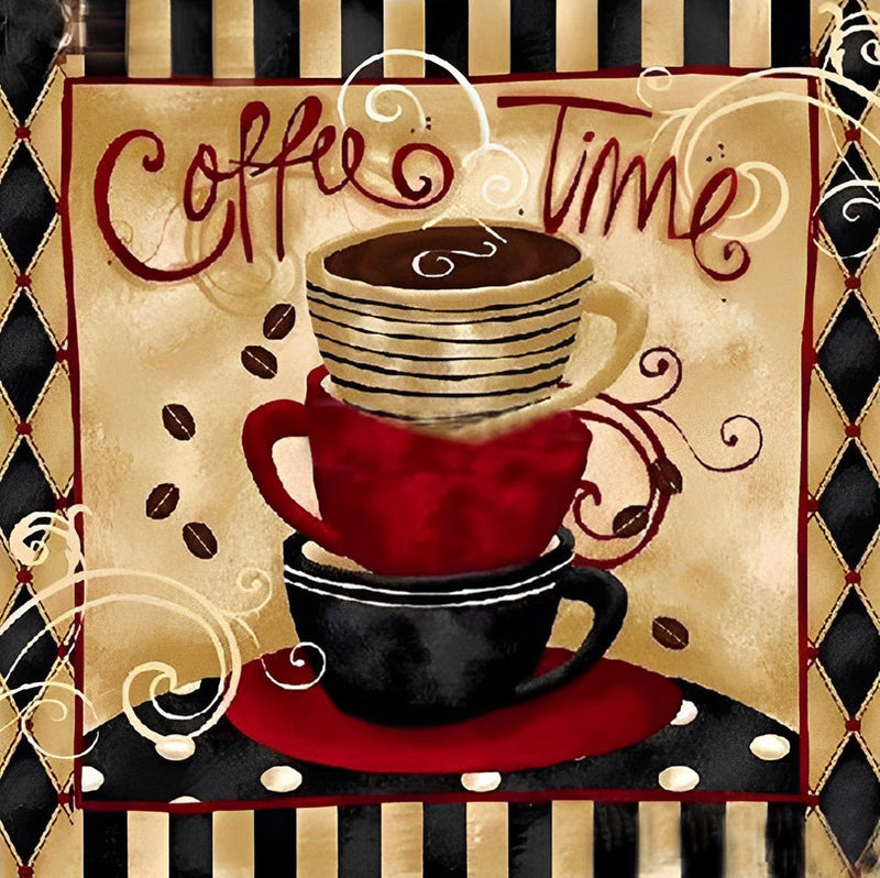 Tasse et Café Broderie Diamant