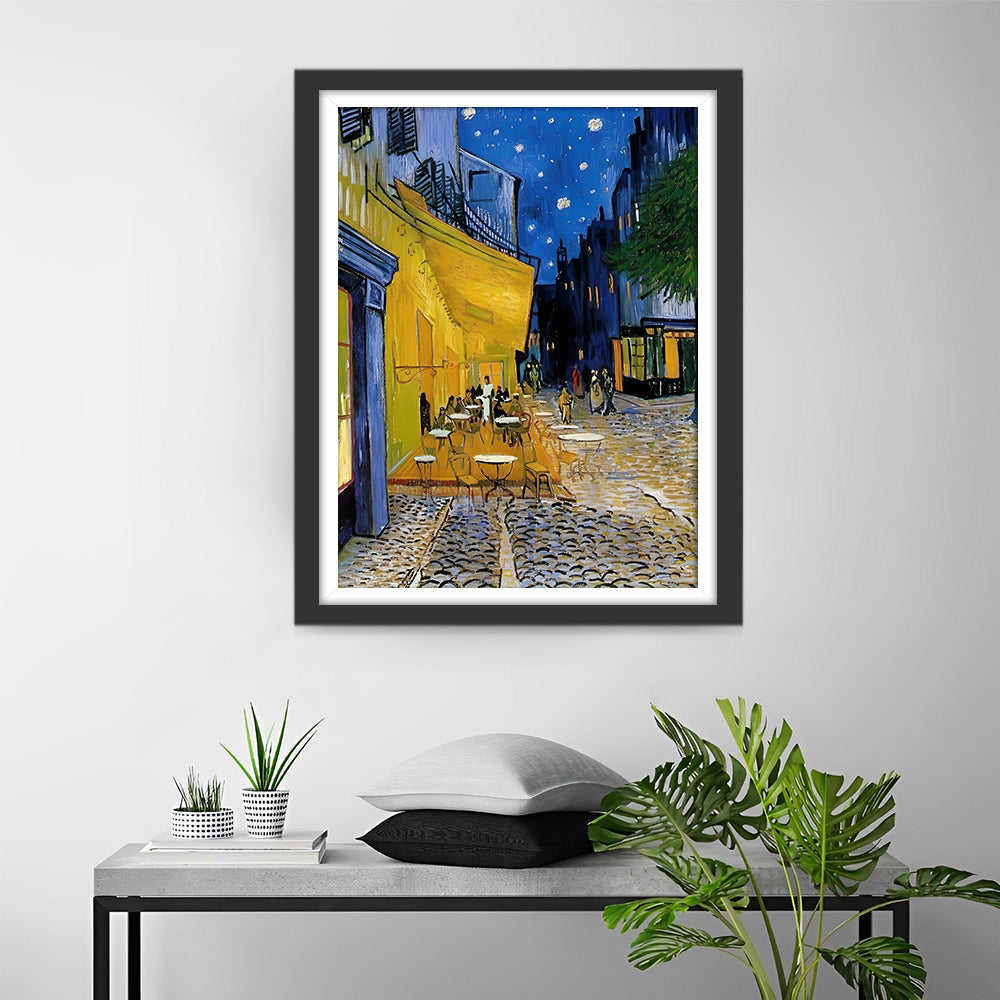 Terrasse du Café le Soir Broderie Diamant