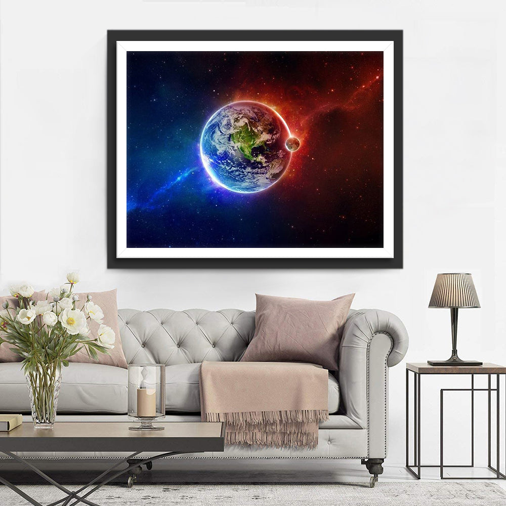 Terre Bleue et Rouge Broderie Diamant