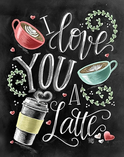 Texte café Latte Broderie Diamant