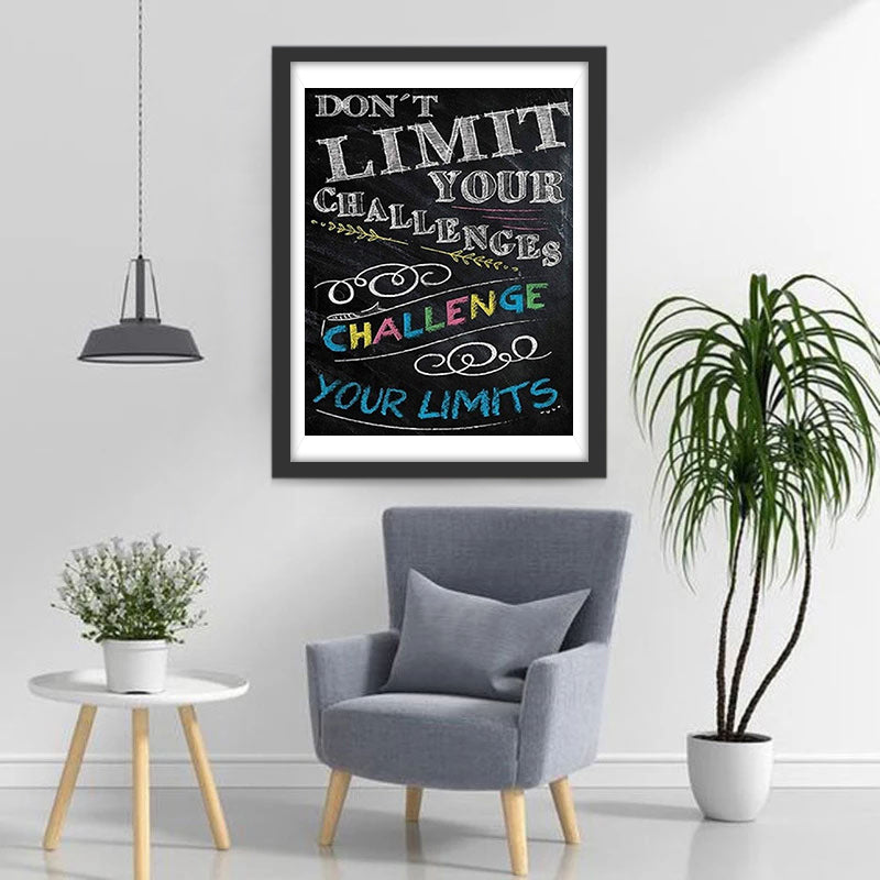 Texte dans le Tableau Noir Broderie Diamant