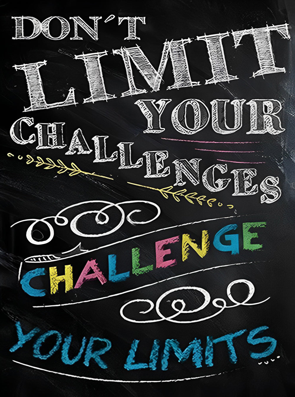 Texte dans le Tableau Noir Broderie Diamant