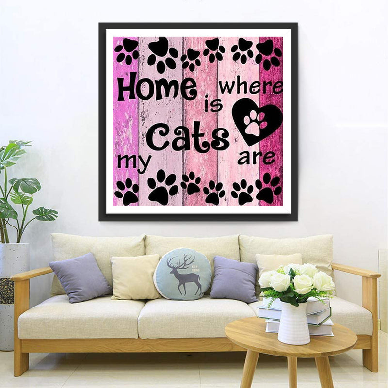 Texte de Chat Rose Broderie Diamant
