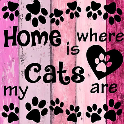 Texte de Chat Rose Broderie Diamant