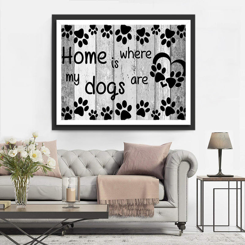 Texte de Chien Broderie Diamant