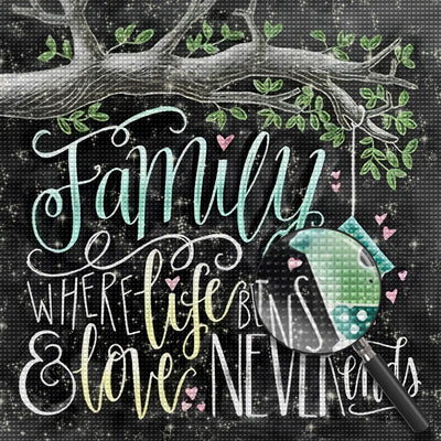 Texte de Famille et Branche Broderie Diamant