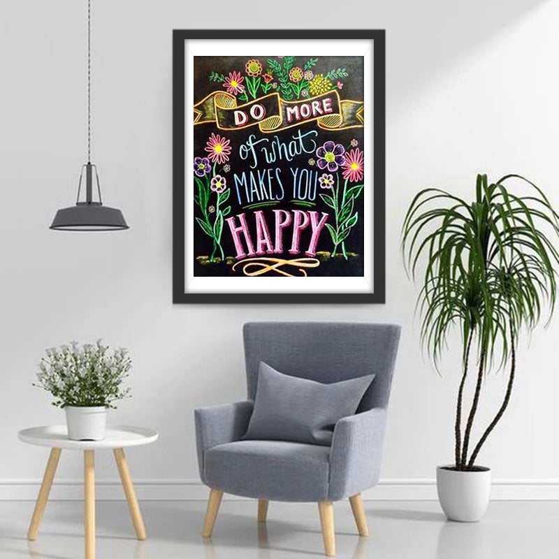 Texte et Fleurs Broderie Diamant