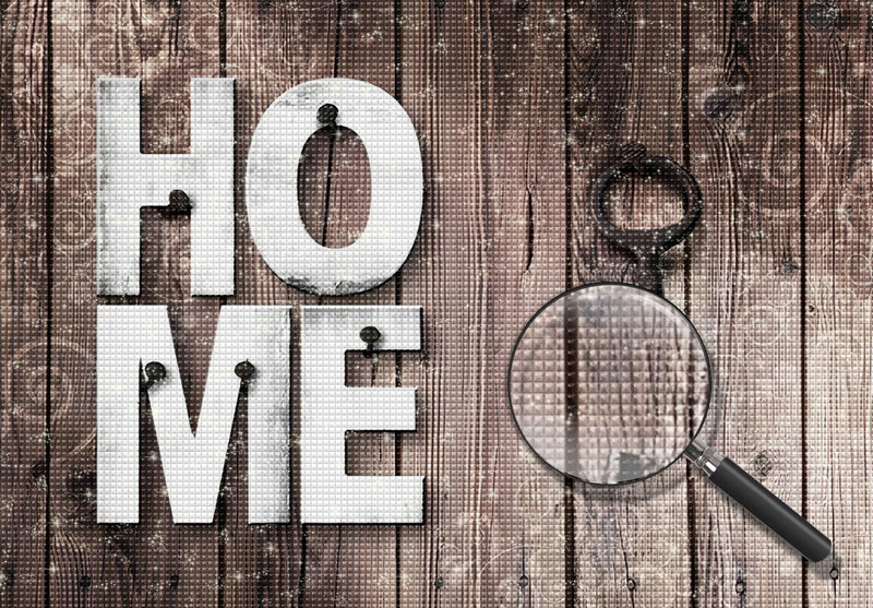 Texte Home et Clé Broderie Diamant