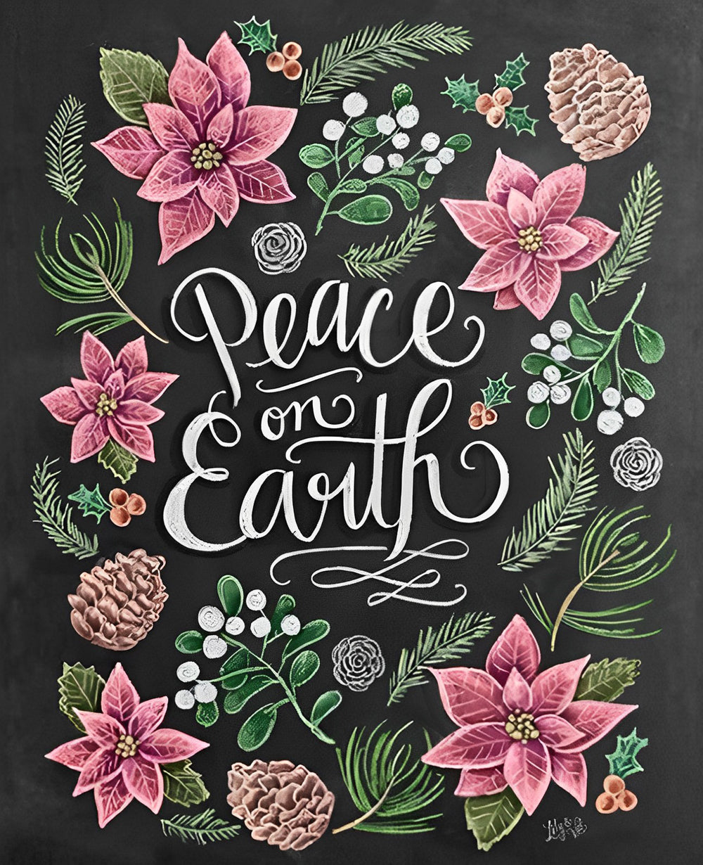 Texte Paix sur Terre Broderie Diamant