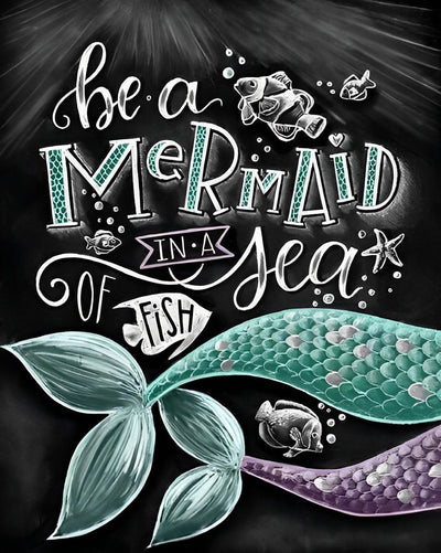 Texte Sirène Broderie Diamant