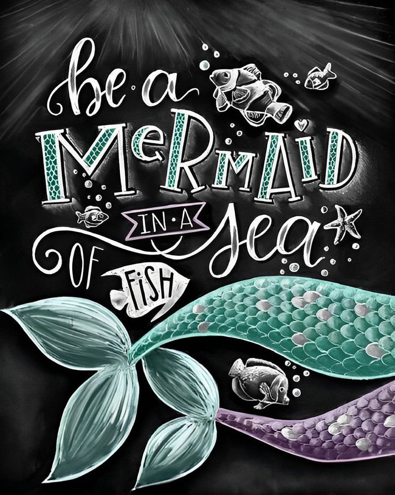 Texte Sirène Broderie Diamant