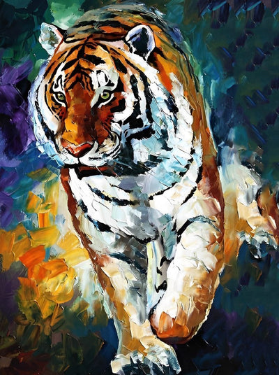 Tigre à l'Aquarelle Broderie Diamant