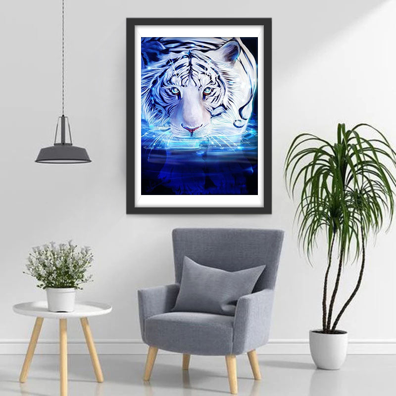 Tigre Blanc Imposant dans l&