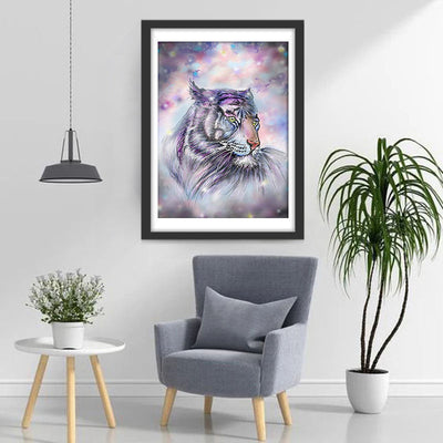 Tigre Blanc Rêvé Broderie Diamant