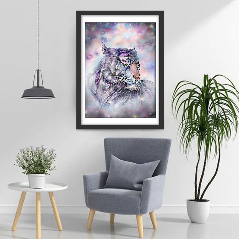 Tigre Blanc Rêvé Broderie Diamant