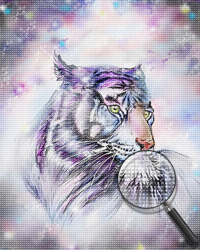 Tigre Blanc Rêvé Broderie Diamant