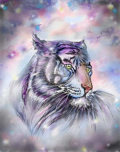 Tigre Blanc Rêvé Broderie Diamant