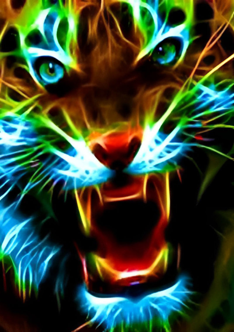 Tigre Coloré Broderie Diamant