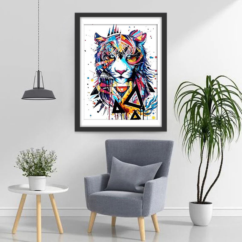 Tigre Coloré et Triangle Broderie Diamant
