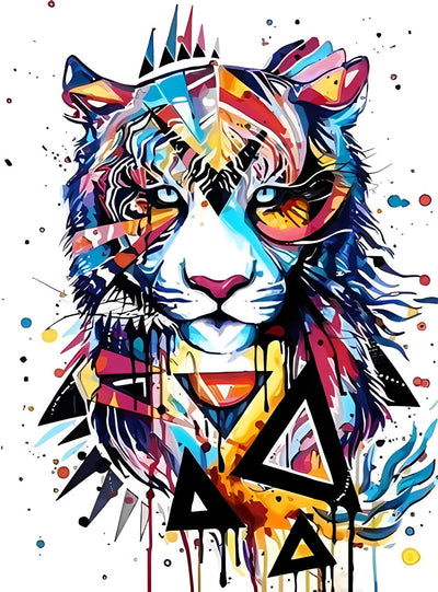 Tigre Coloré et Triangle Broderie Diamant