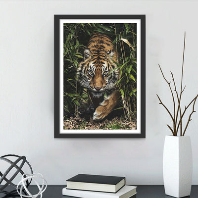 Tigre dans la Bambouseraie Broderie Diamant