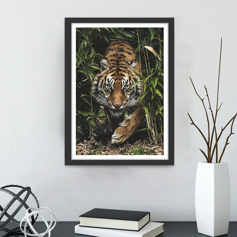 Tigre dans la Bambouseraie Broderie Diamant