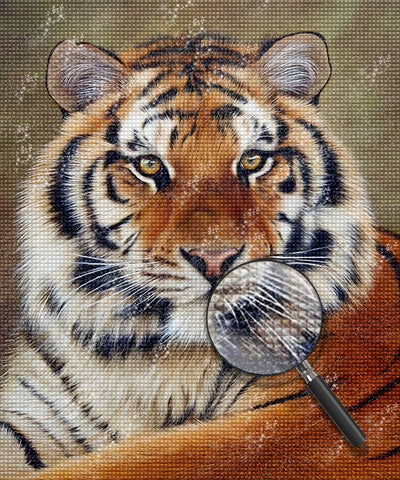 Tigre du Bengale avec Visage Rond Broderie Diamant
