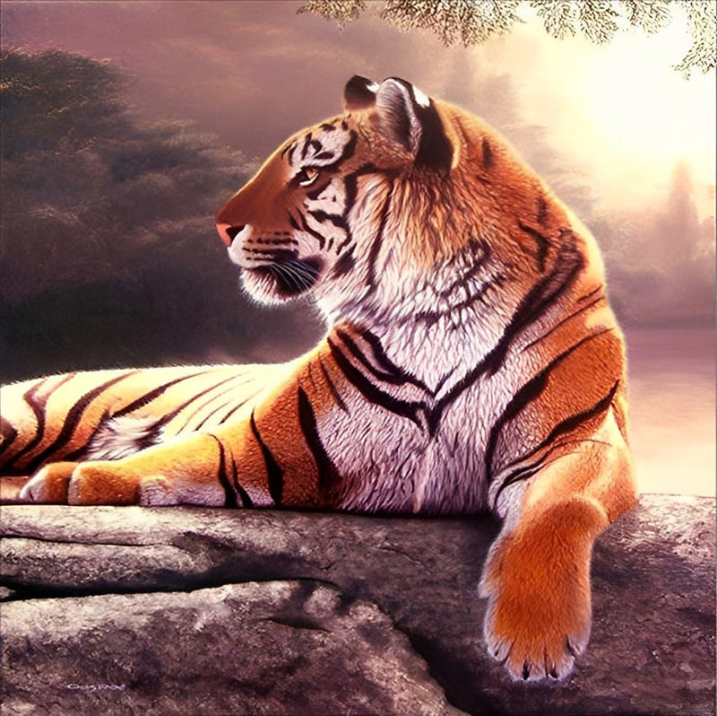 Tigre du Bengale Elegant Broderie Diamant