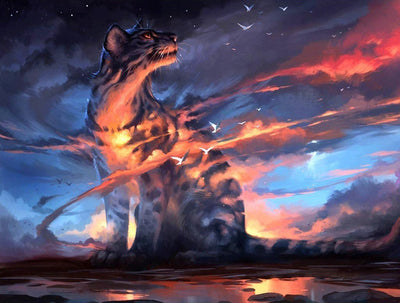 Tigre et Ciel Fantastiques Broderie Diamant