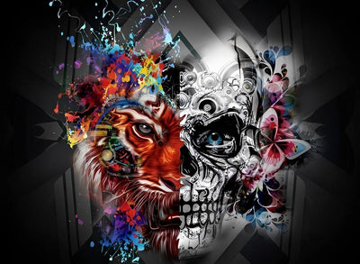 Tigre et Squelette Broderie Diamant