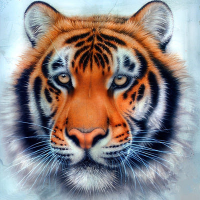 Tigre Honnête Roux Broderie Diamant