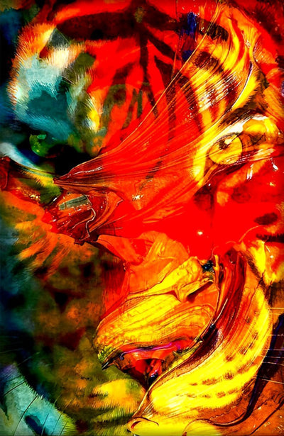 Tigre Rouge Broderie Diamant