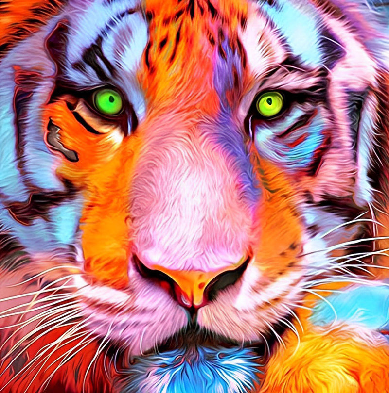 Tigre Roux et Blanc Broderie Diamant