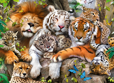 Tigres, Leopards et Lion Broderie Diamant