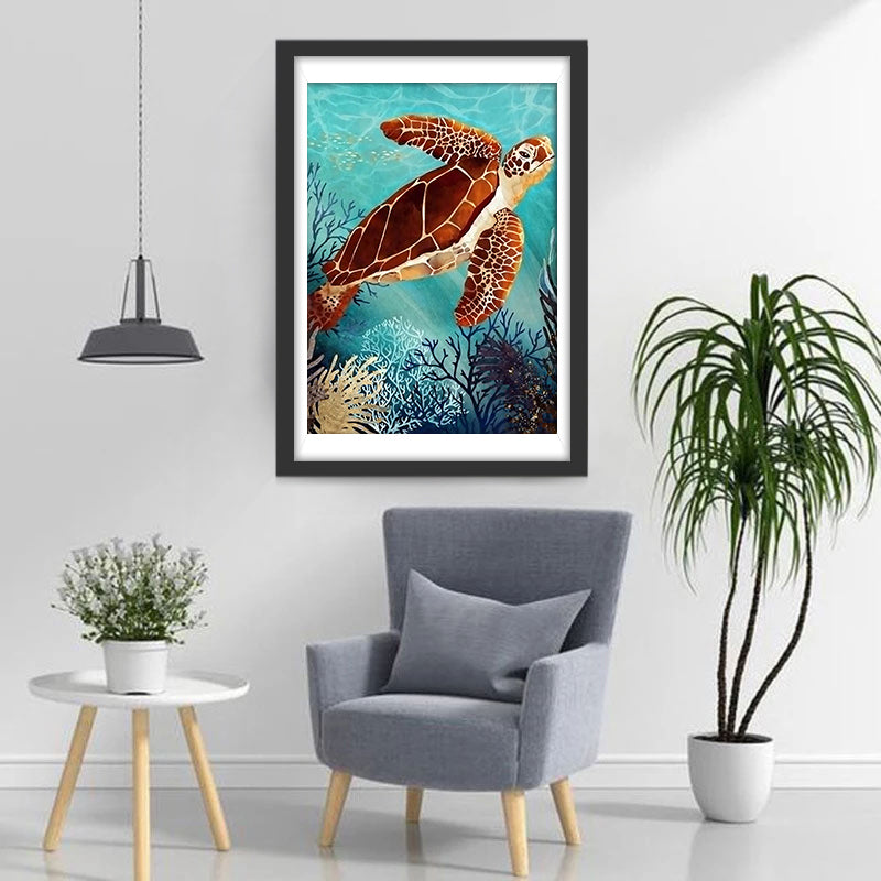 Tortue Animal Maritime Broderie Diamant