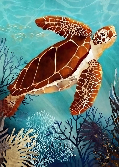 Tortue Animal Maritime Broderie Diamant