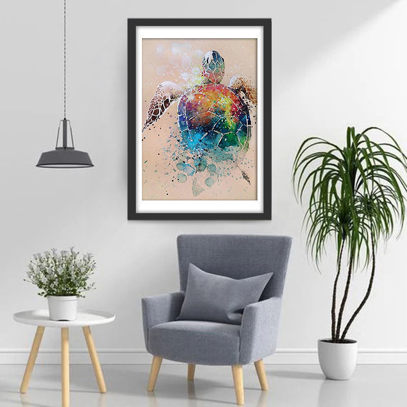 Tortue Colorée Broderie Diamant