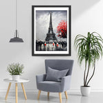 Touristes et Eiffel Broderie Diamant