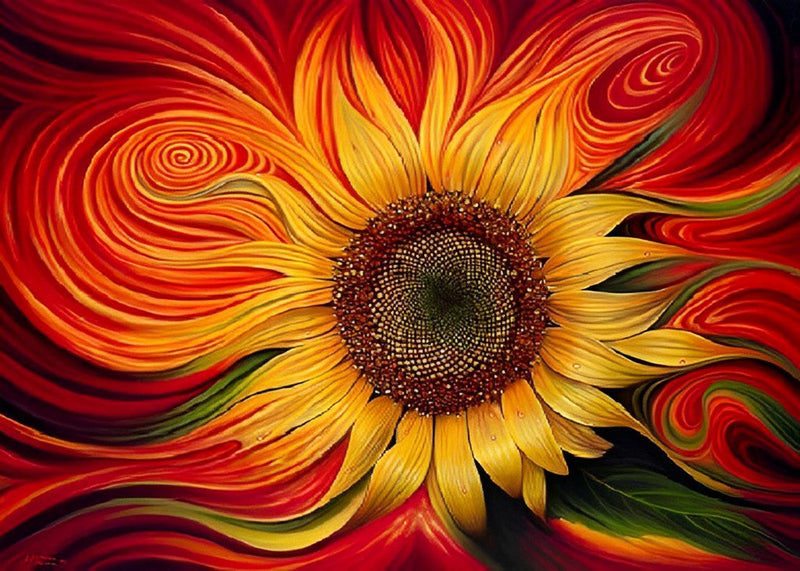 Tournesol Abstrait Broderie Diamant