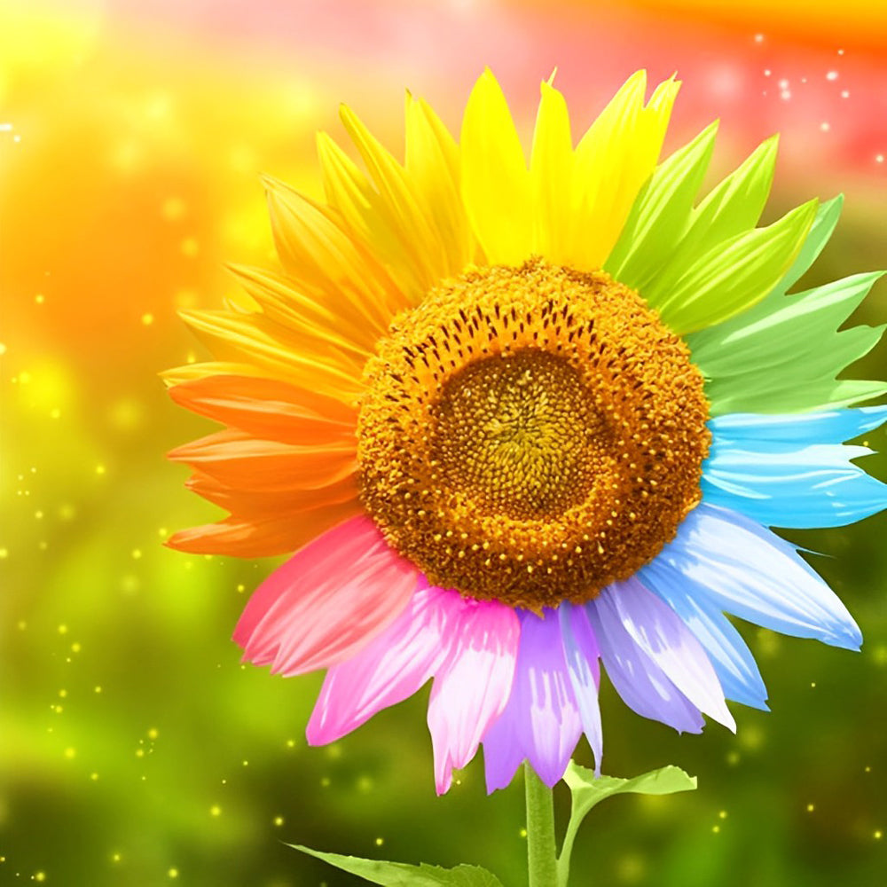 Tournesol de Couleurs d'Arc-en-Ciel Broderie Diamant