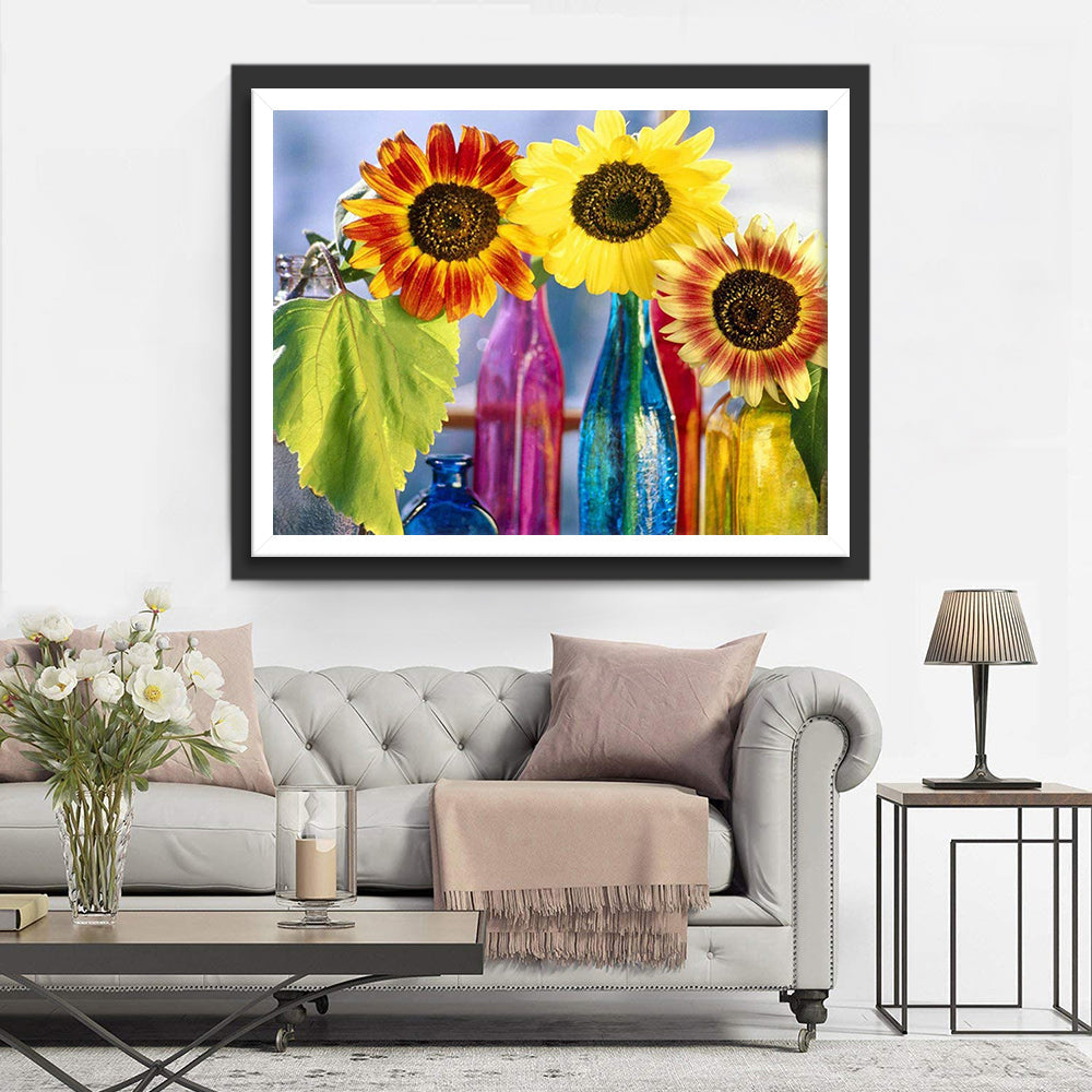 Tournesols Dessinés Broderie Diamant